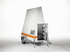- Instant Housing Trailer - Year 2012 – IH Ad Trailer 6000
Dimensions: 250 x 145 x 285 cm. Material: steel frame construction, aluminium construction. Perm. total weight: 750 kg.